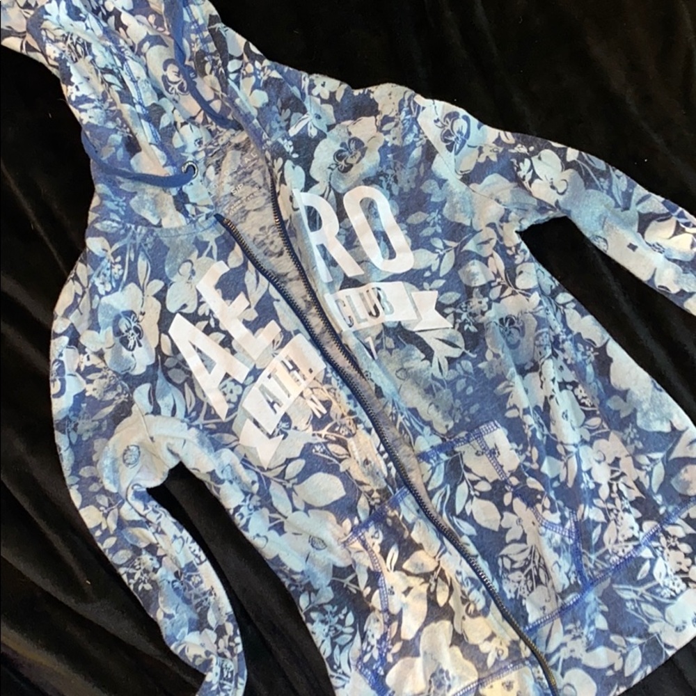 Aeropostale floral zip up hoodie